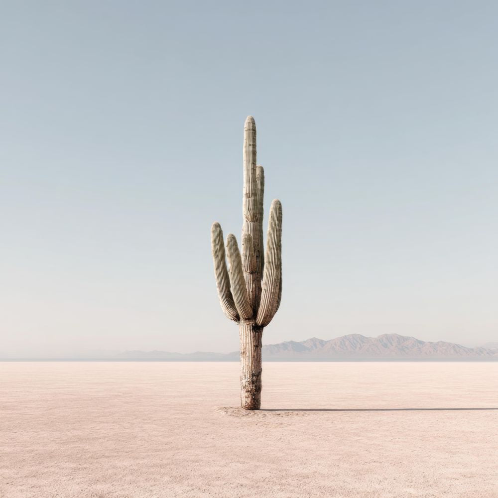 Cactus in a desert landscape with a clear sky